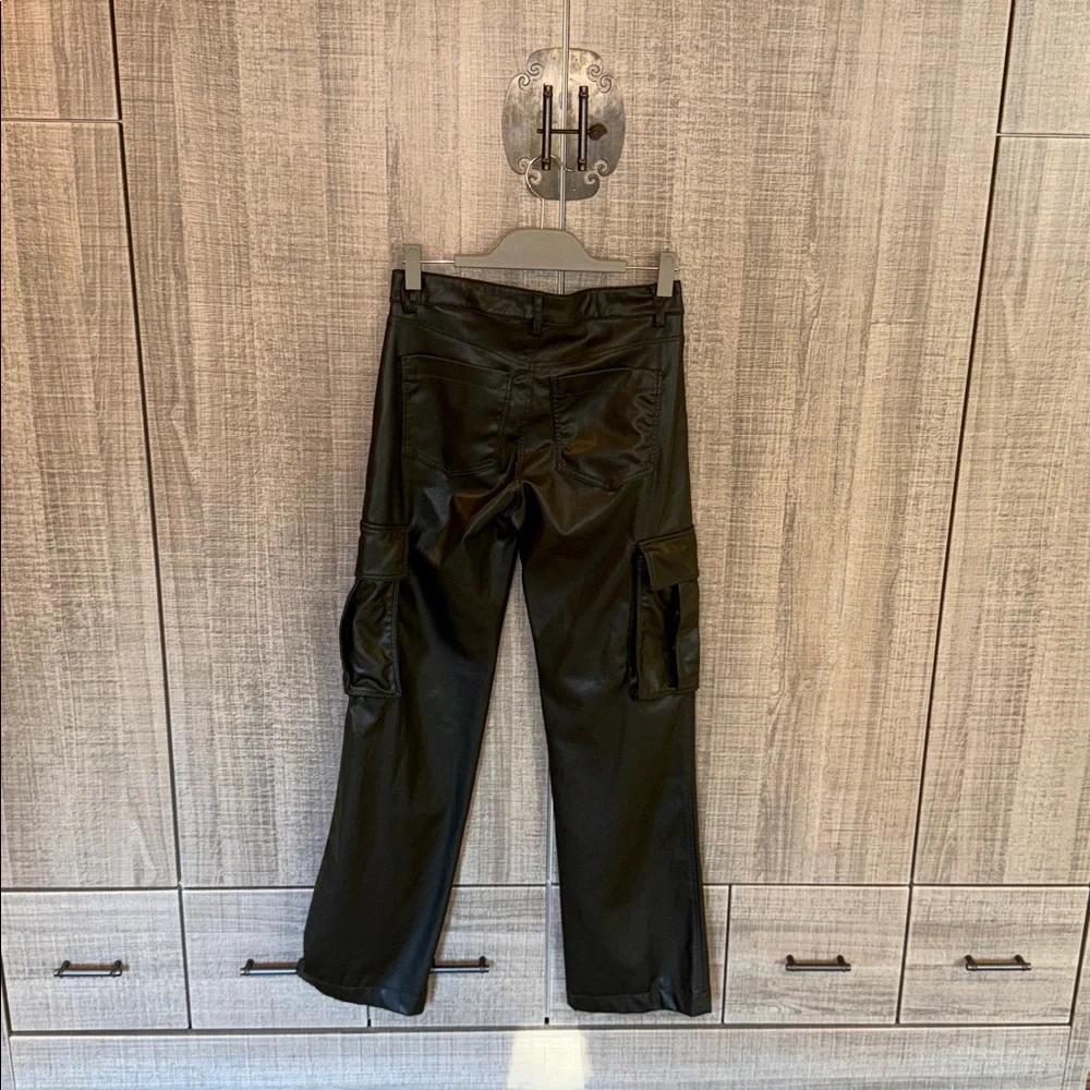 Zara Faux Leather Cargo‎ Pants